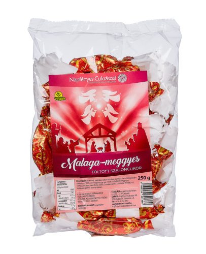 Vegan szaloncukor Malaga-meggyes 250g